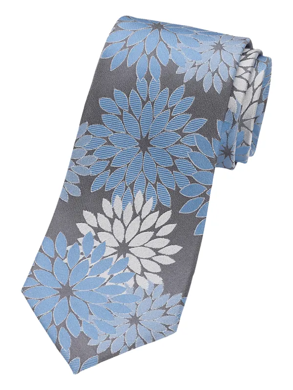 Floral Silk Tie - Blue sold by Paul Fredrick