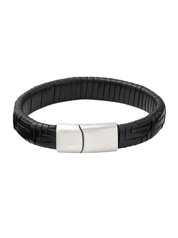 Leather Bracelet - Black made by Paul Fredrick