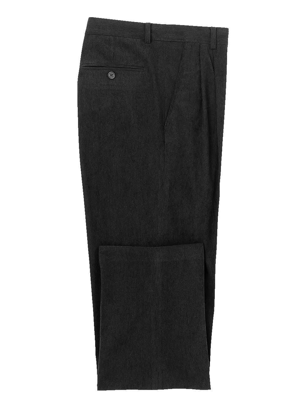 Corduroy Pleated Pants - Black sold by Paul Fredrick