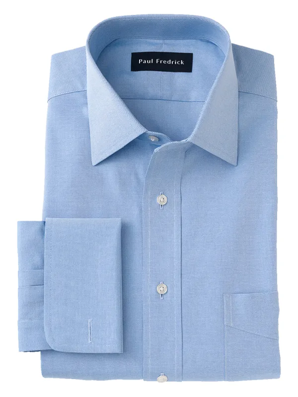 Superfine Egyptian Cotton Solid Color Spread Collar French Cuff Dress Shirt - Blue sold by Paul Fredrick