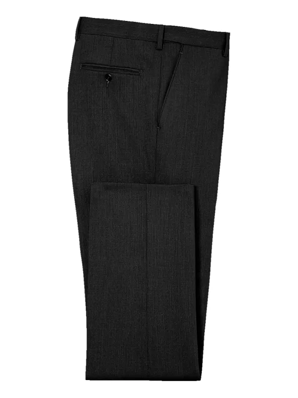 Tailored Fit Essential Wool Flat Front Pants - Black sold by Paul Fredrick