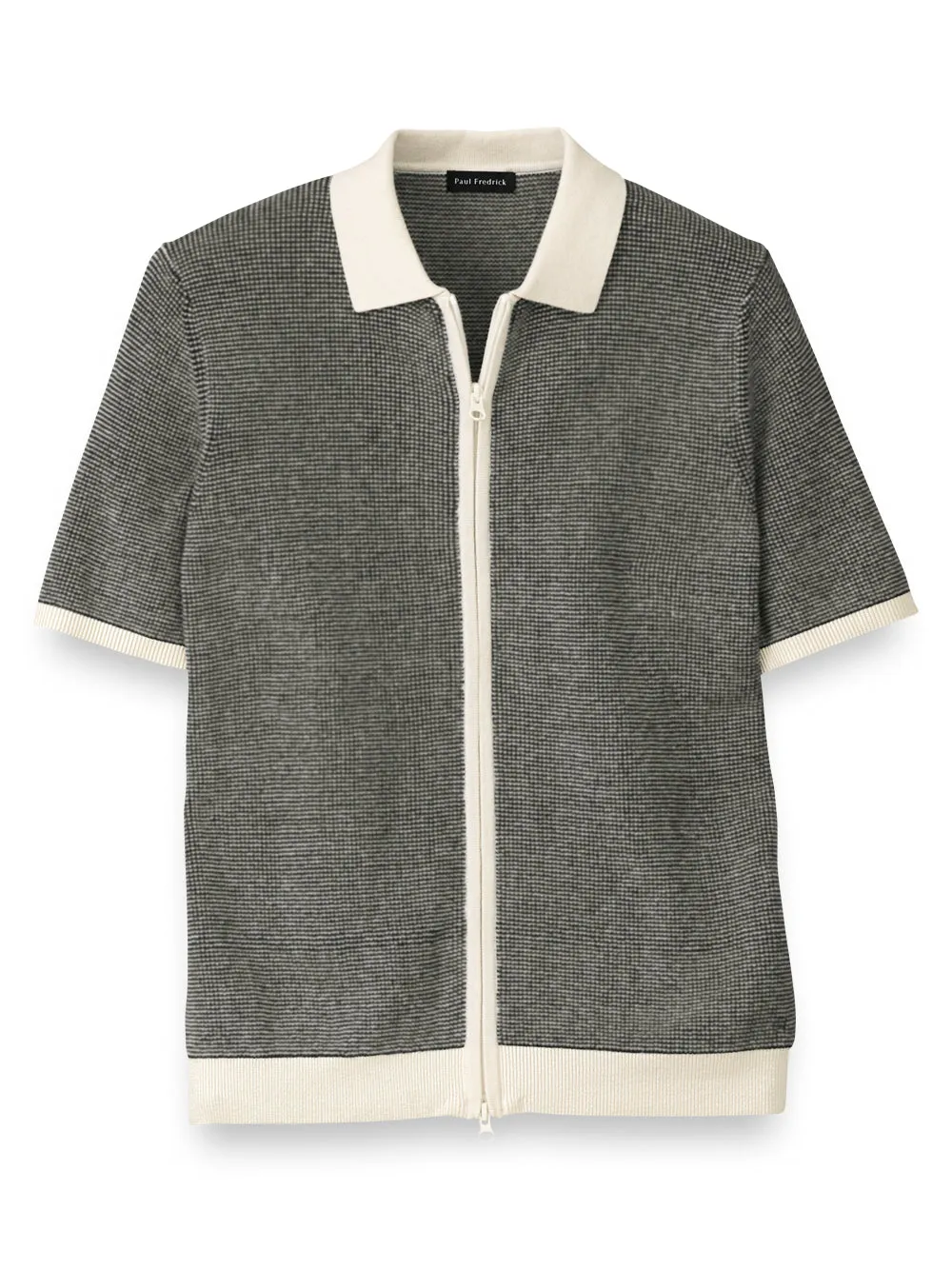 Cotton Full Zip Polo sold by Paul Fredrick