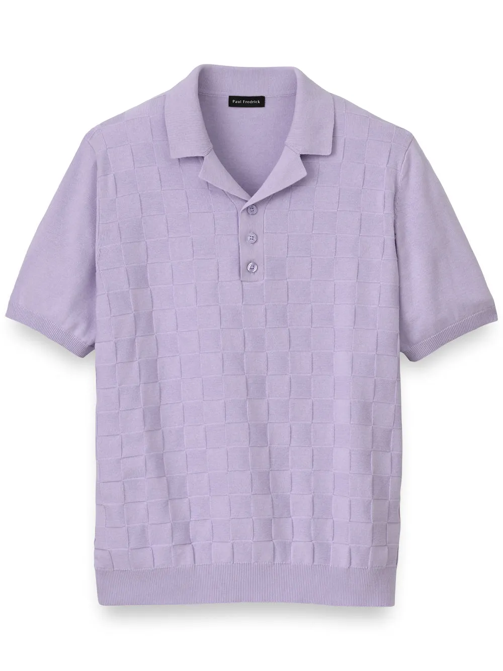 Cotton Three Button Camp Collar Sweater sold by Paul Fredrick