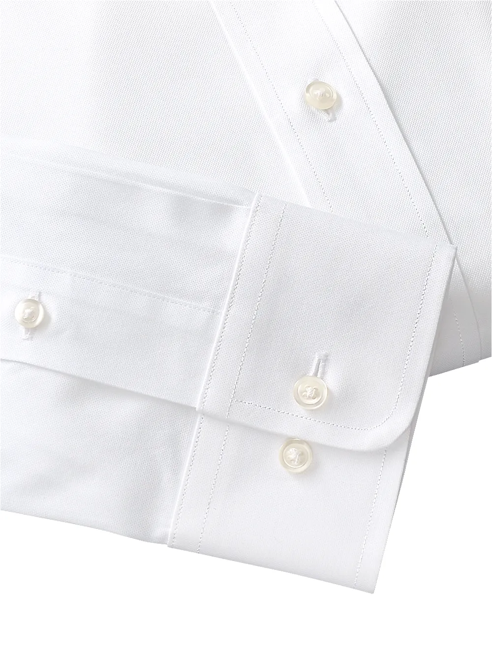 Slim Fit Superfine Egyptian Cotton Solid Color Straight Collar Dress Shirt - White sold by Paul Fredrick product image thumbnail 4