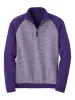 Cotton Zip Mock Neck Sweater - Purple sold by Paul Fredrick