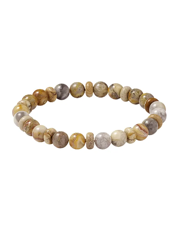 Semi Precious Bead Bracelet - Tan Multi sold by Paul Fredrick