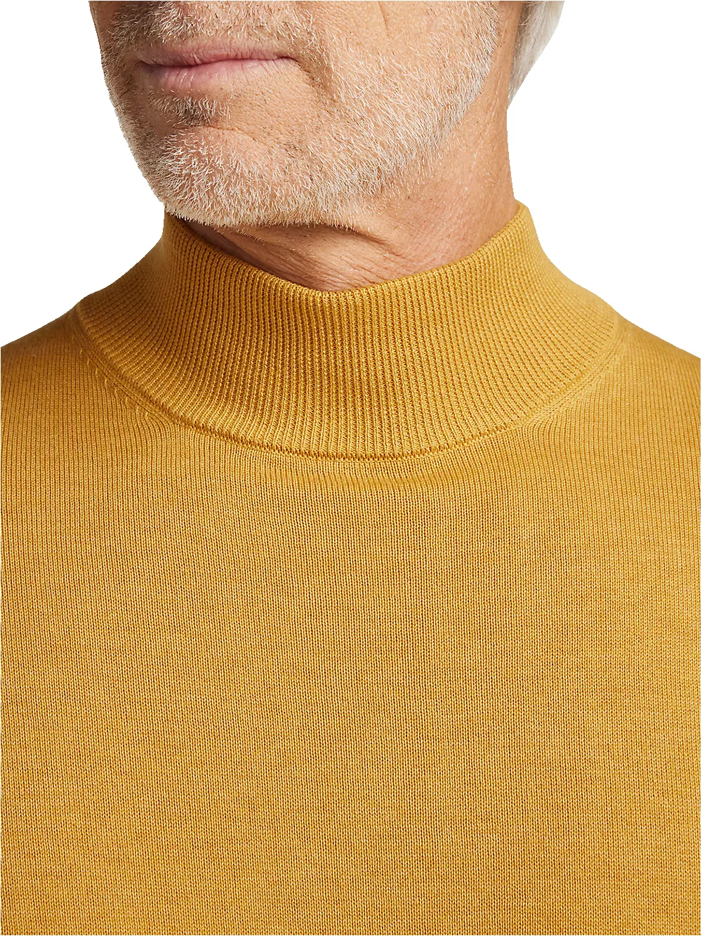 Supima Cotton Mock Neck Sweater - Mustard sold by Paul Fredrick product image thumbnail 3
