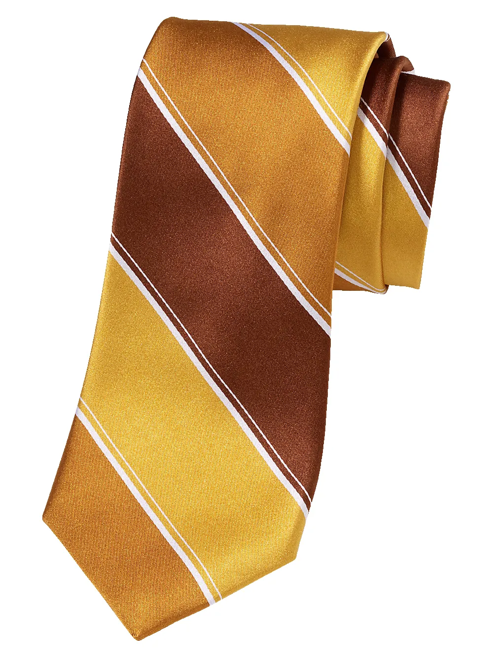 Stripe Woven Silk Tie - Gold Multi sold by Paul Fredrick