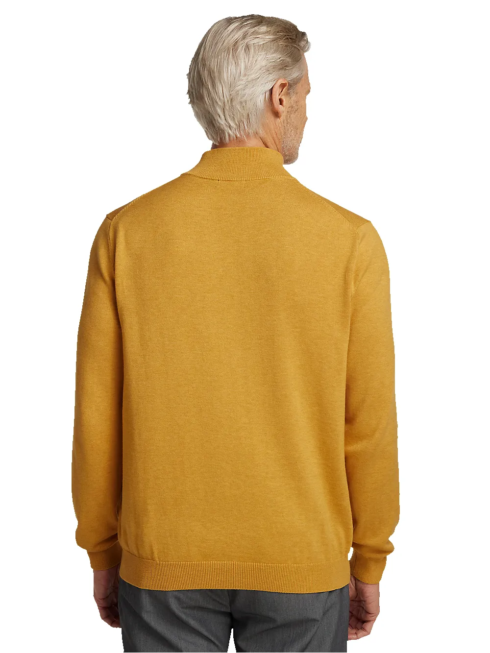 Supima Cotton Mock Neck Sweater - Mustard sold by Paul Fredrick product image thumbnail 5