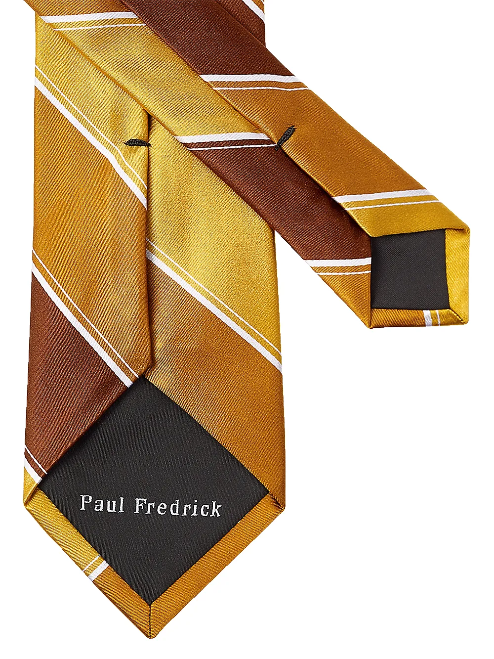 Stripe Woven Silk Tie - Gold Multi sold by Paul Fredrick product image thumbnail 3