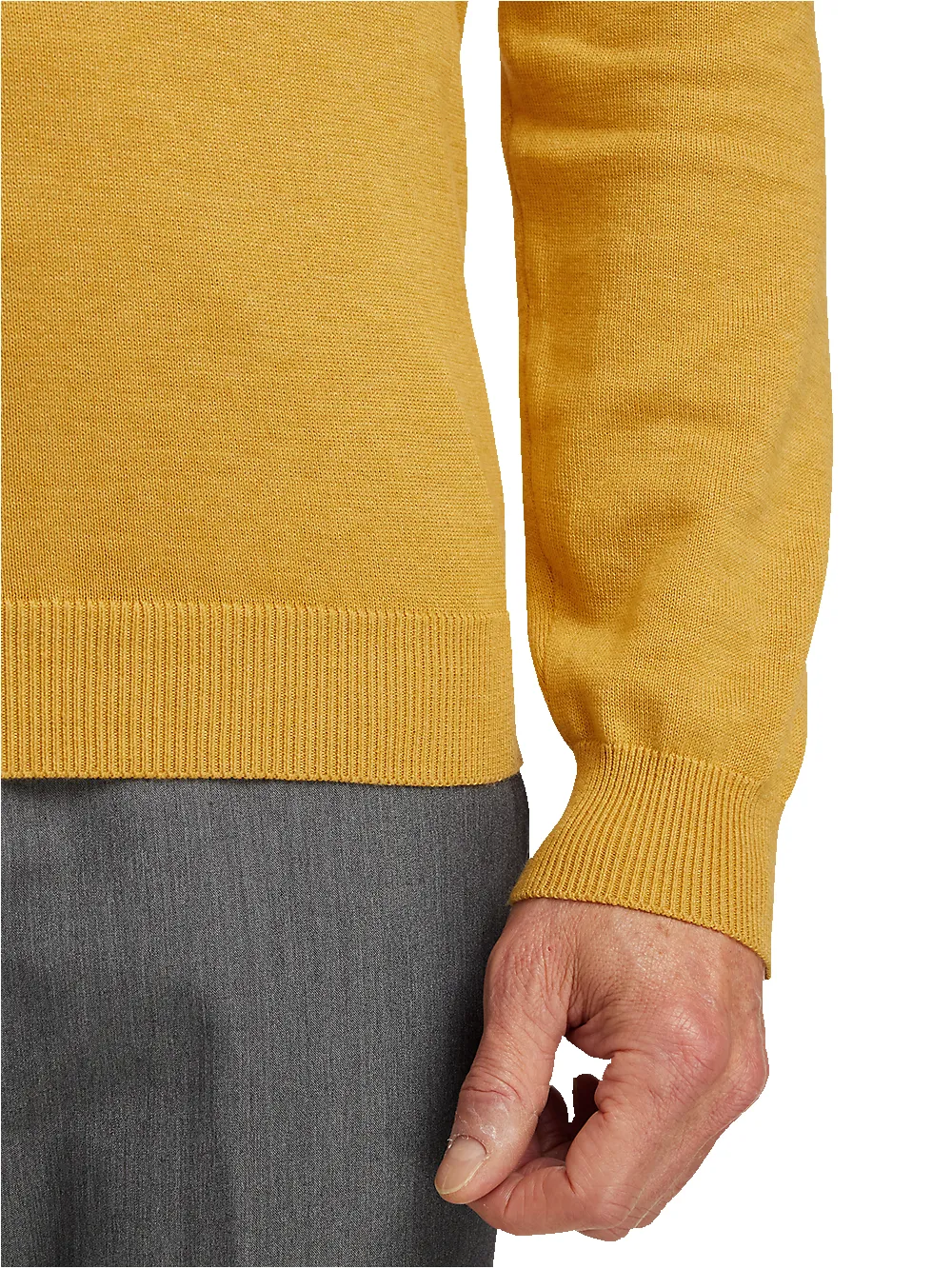 Supima Cotton Mock Neck Sweater - Mustard sold by Paul Fredrick product image thumbnail 4