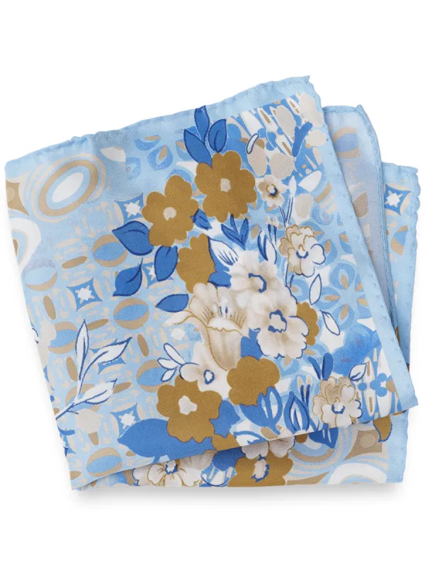 Floral Silk Pocket Square sold by Paul Fredrick