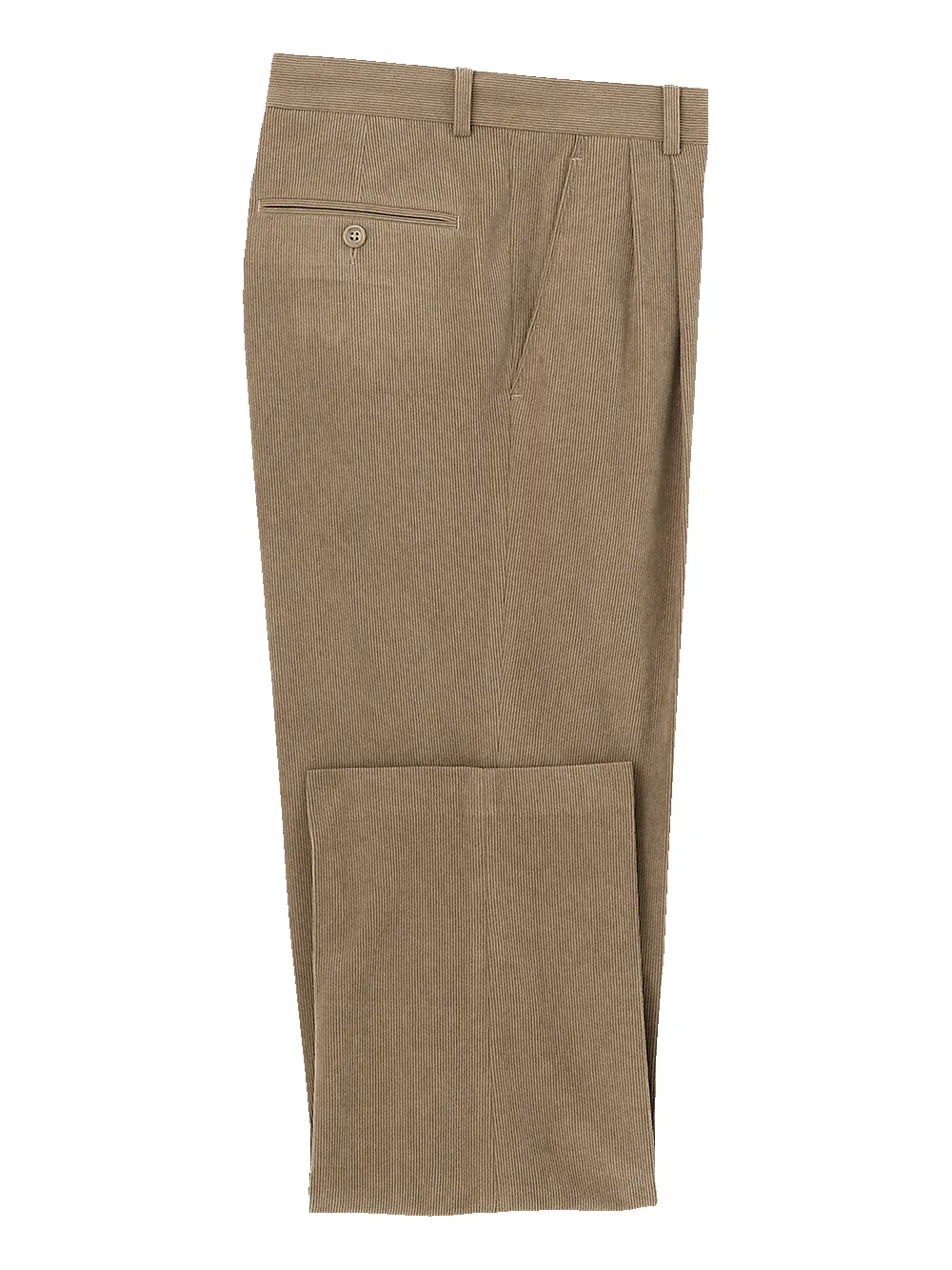 Corduroy Pleated Pants - Taupe sold by Paul Fredrick