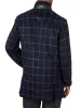 Wool Blend Windowpane Car Coat - Navy/white sold by Paul Fredrick