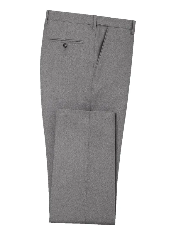 Tailored Fit Essential Wool Flat Front Pants - Grey sold by Paul Fredrick