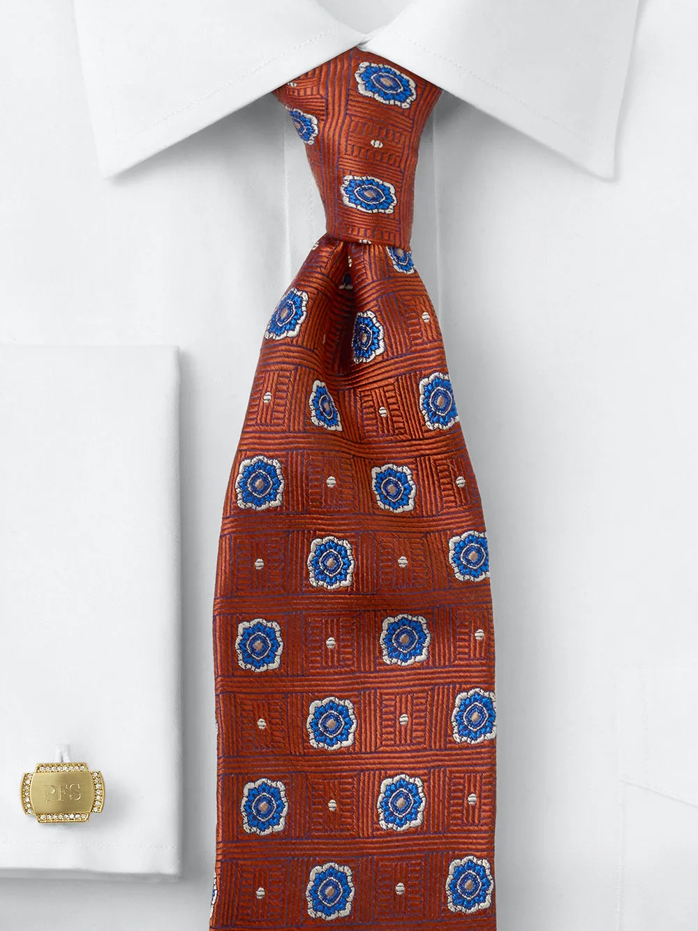 Medallion Woven Silk Tie sold by Paul Fredrick product image thumbnail 2