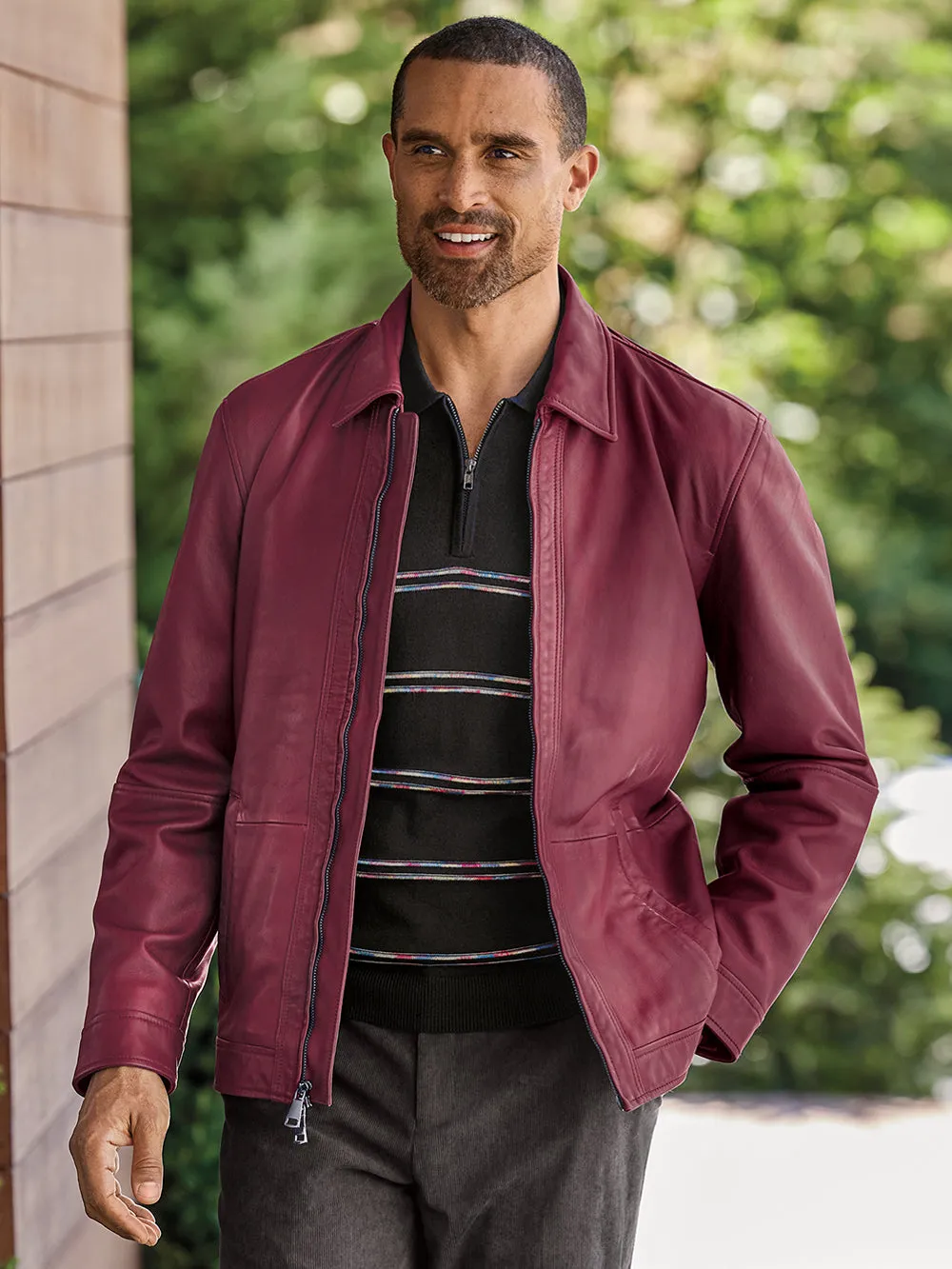 Leather Bomber Jacket sold by Paul Fredrick product image thumbnail 2