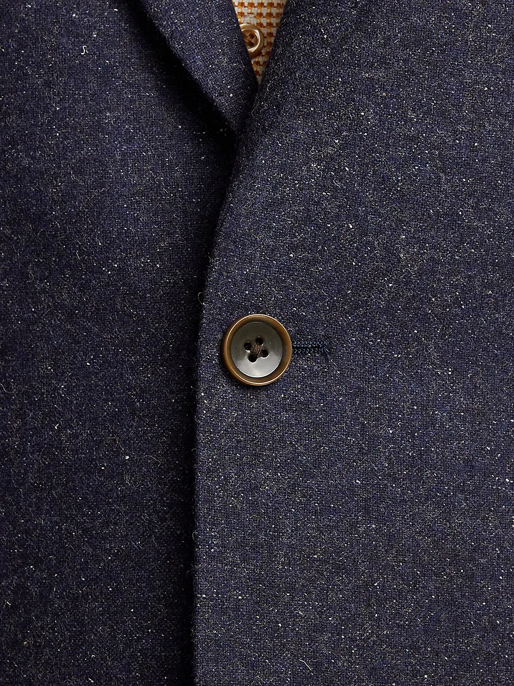 Wool Blend Donegal Single Breasted Notch Lapel Sport Coat - Navy sold by Paul Fredrick product image thumbnail 5