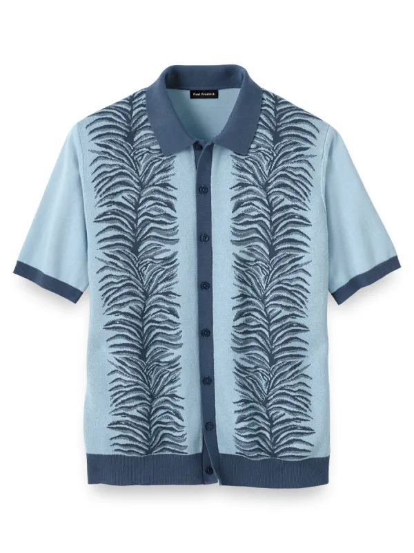 Cotton Button Front Polo sold by Paul Fredrick