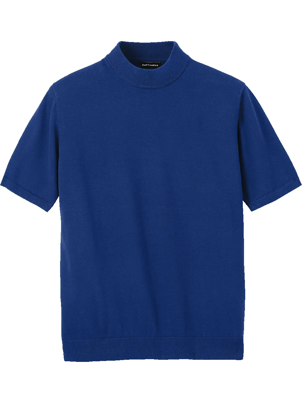 Cotton Mock Neck Sweater - Navy sold by Paul Fredrick