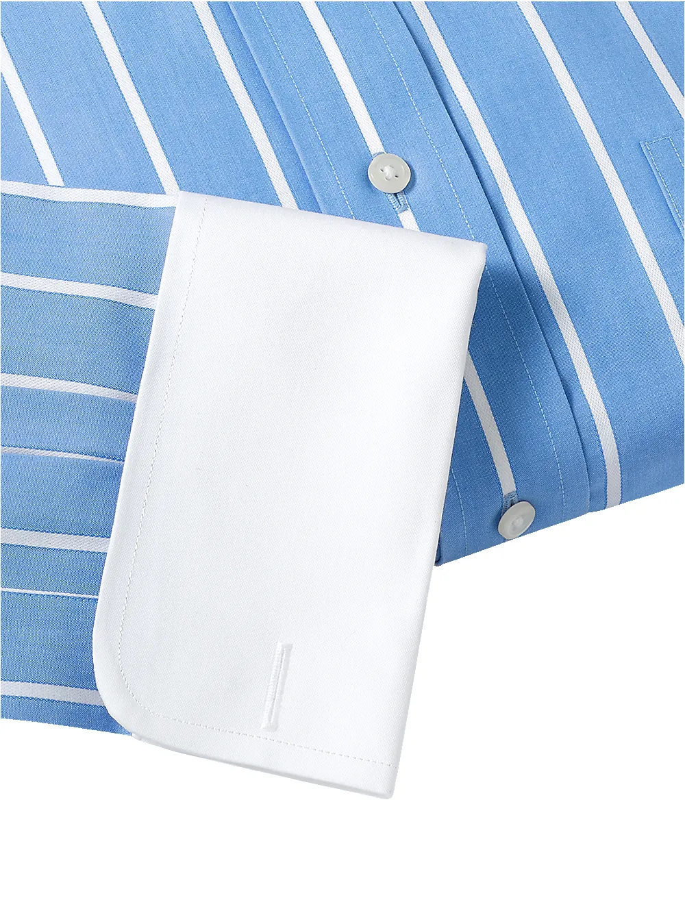 Non-Iron Cotton Stripe Dress Shirt - Blue sold by Paul Fredrick product image thumbnail 5