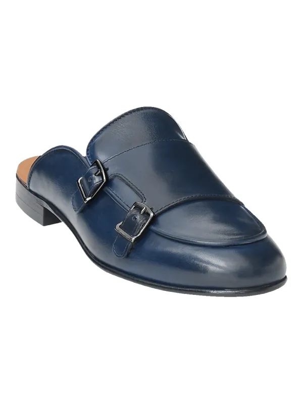 Adrian Backless Loafer - Blue sold by Paul Fredrick