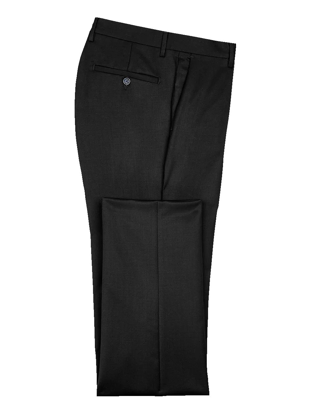 Classic Fit Wool Gabardine Flat Front Pants - Black sold by Paul Fredrick