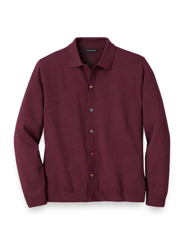 Cotton Button Front Polo sold by Paul Fredrick