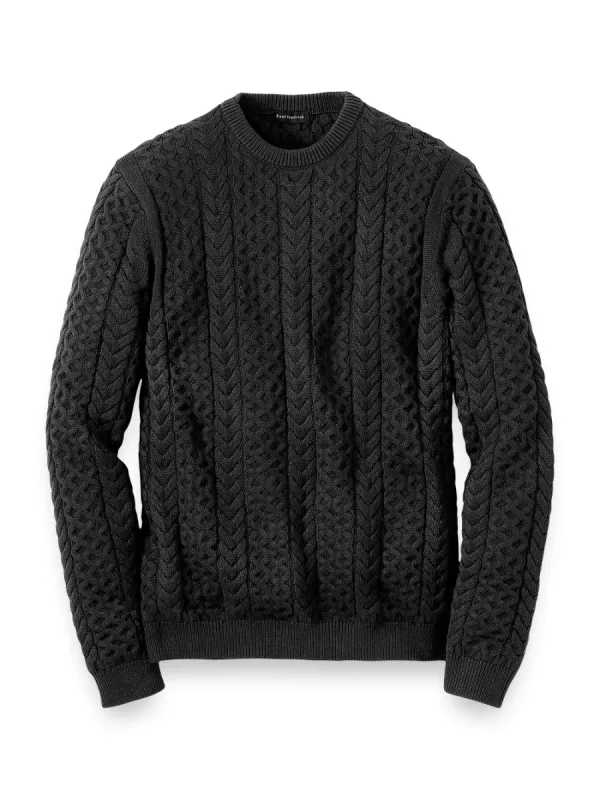Cotton Cable Crew Neck Sweater sold by Paul Fredrick