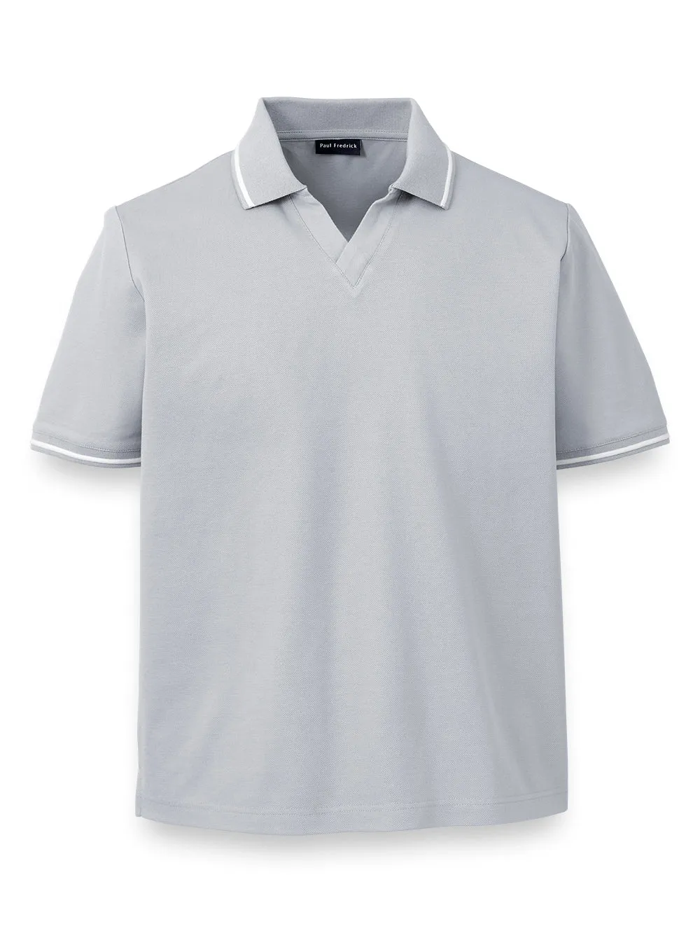 Mercerized Cotton Pique Johnny Collar sold by Paul Fredrick