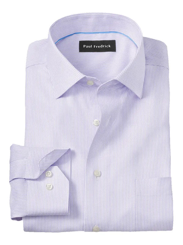 Royal Oxford Comfort Stretch Non-Iron Stripe Dress Shirt - Lavender sold by Paul Fredrick