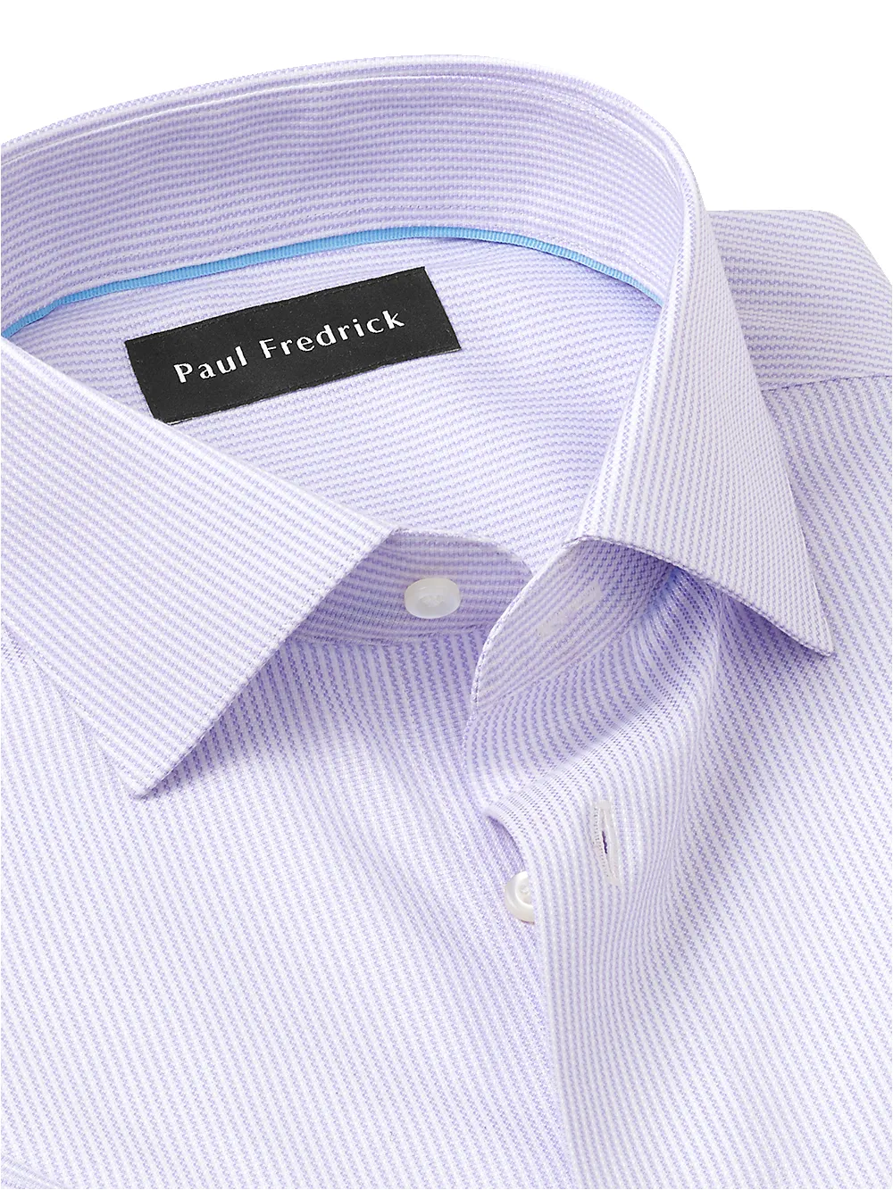 Royal Oxford Comfort Stretch Non-Iron Stripe Dress Shirt - Lavender sold by Paul Fredrick product image thumbnail 3