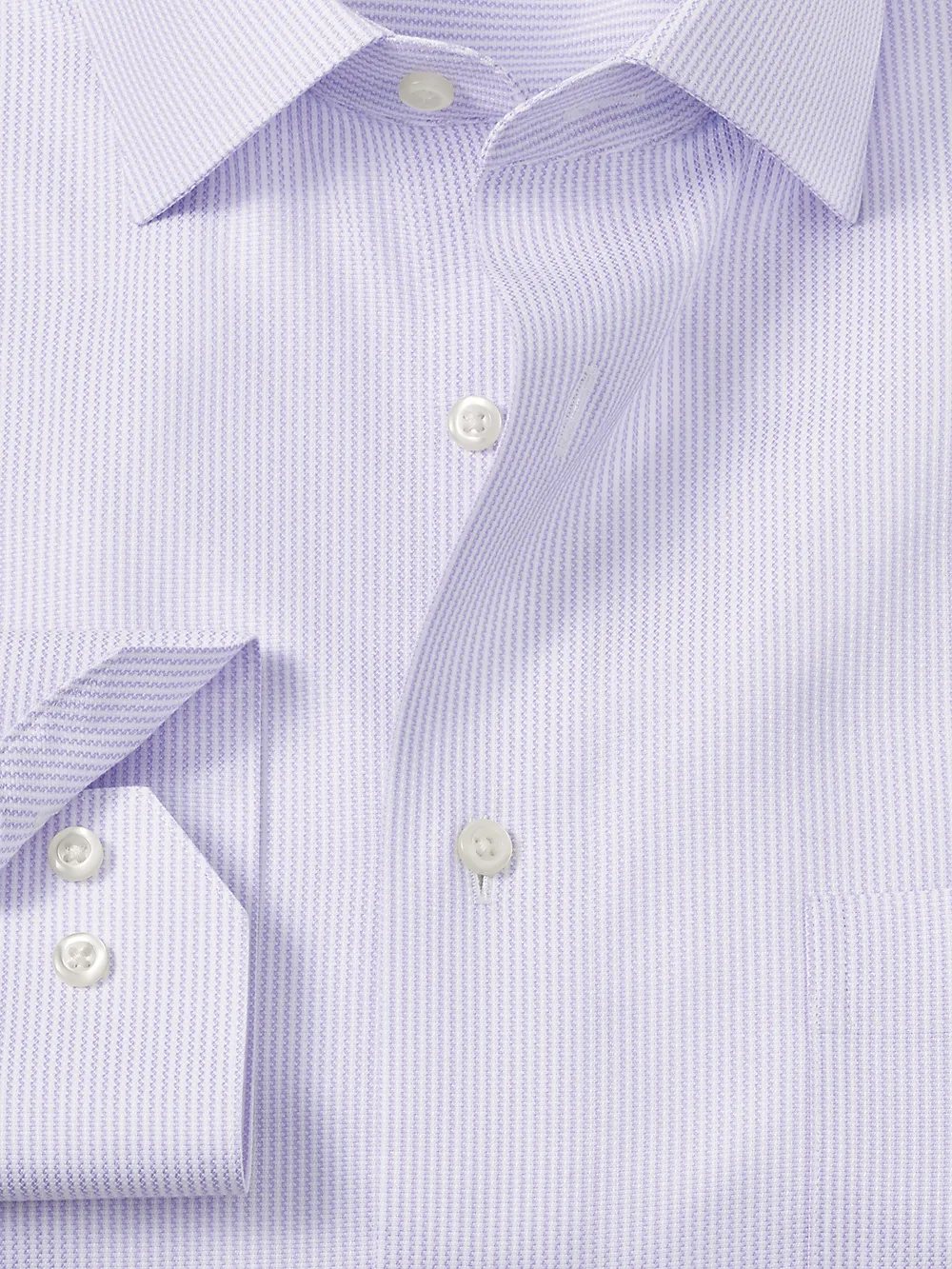 Royal Oxford Comfort Stretch Non-Iron Stripe Dress Shirt - Lavender sold by Paul Fredrick product image thumbnail 2