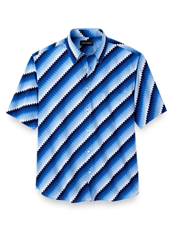 Cotton Diagonal Stripe Print Casual Shirt sold by Paul Fredrick