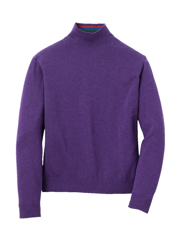 Supima Cotton Mock Neck Sweater - Purple sold by Paul Fredrick