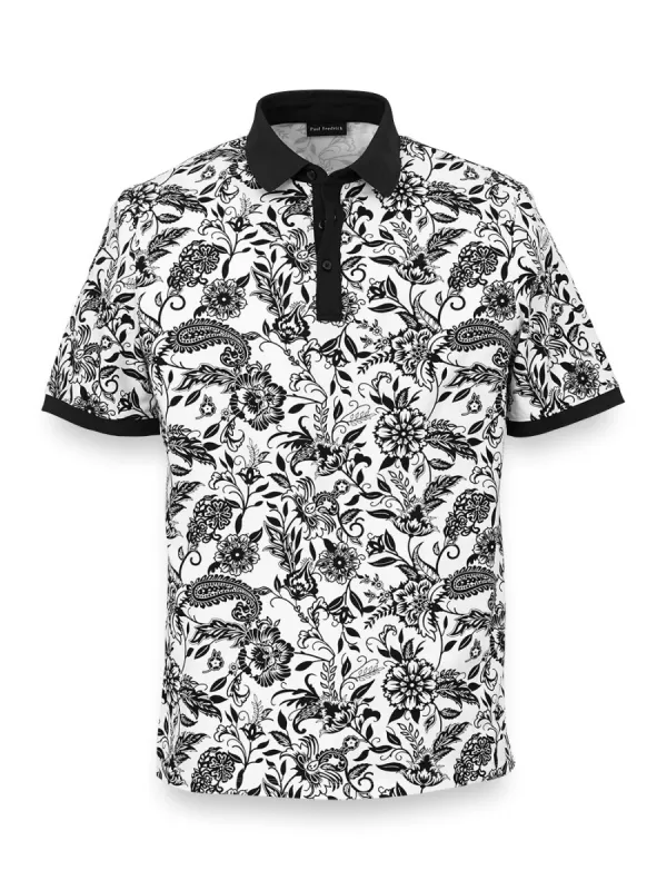 Cotton Blend Three Button Polo sold by Paul Fredrick