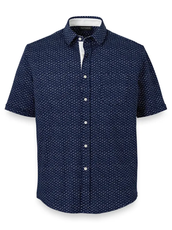 Cotton Button Front Polo sold by Paul Fredrick