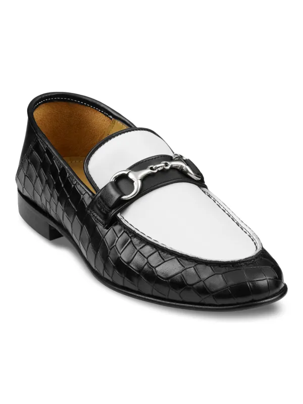 Marcus Bit Loafer - Black/white sold by Paul Fredrick
