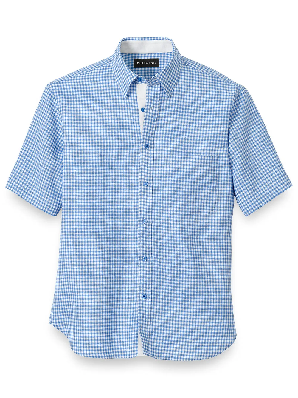Linen Gingham Check Casual Shirt sold by Paul Fredrick