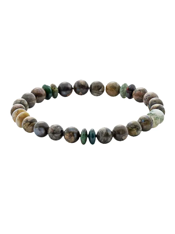 Semi Precious Bead Bracelet - Multi sold by Paul Fredrick
