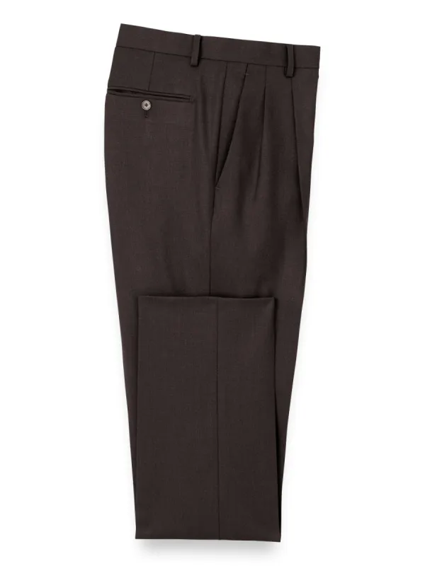 Wool Stretch Bengaline Pleated Suit Pants sold by Paul Fredrick