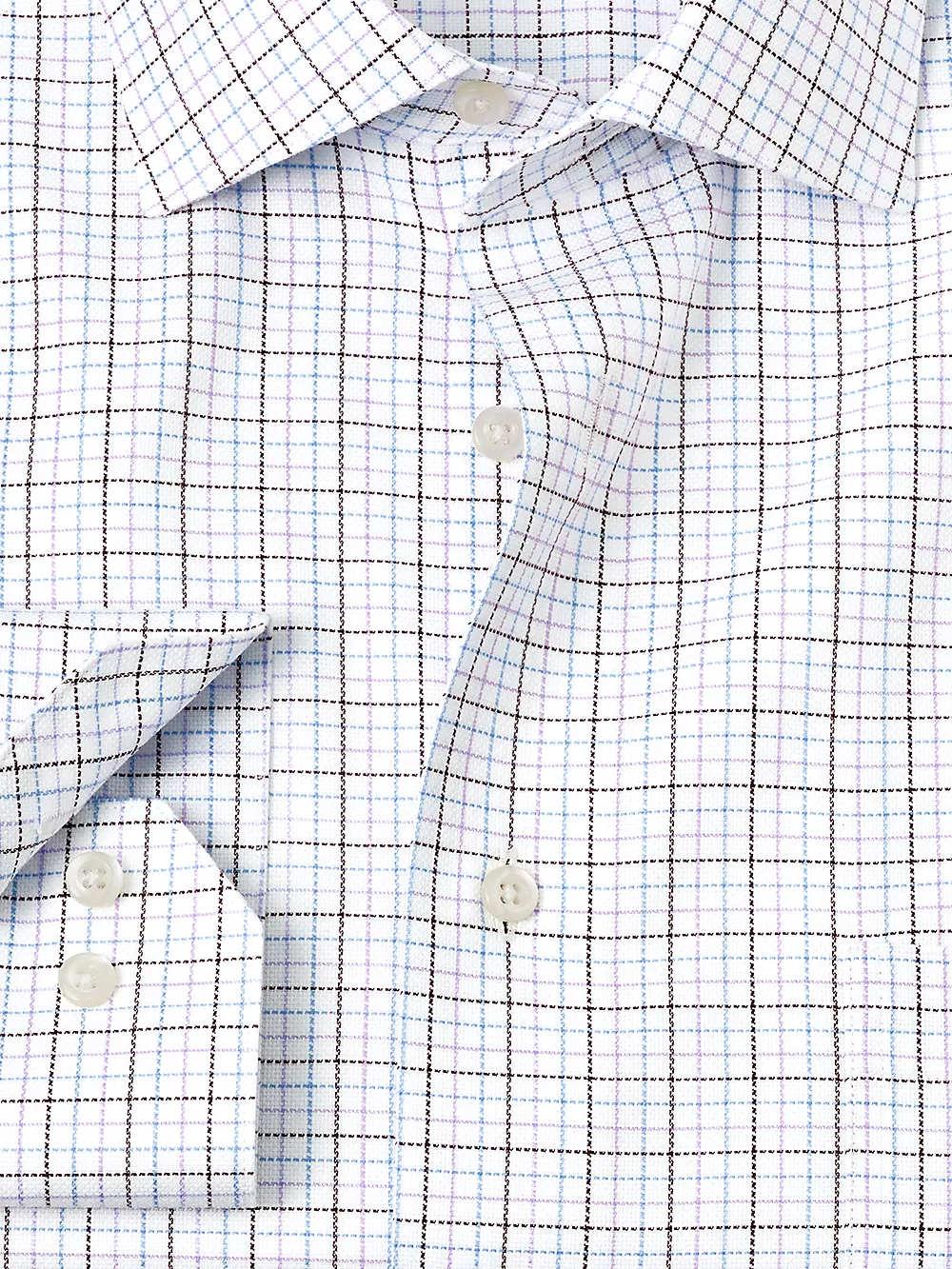 Royal Oxford Comfort Stretch Non-Iron Tattersall Dress Shirt - Multi sold by Paul Fredrick product image thumbnail 2