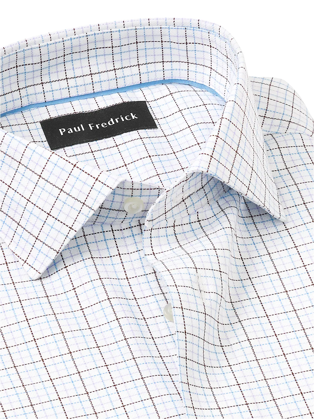 Royal Oxford Comfort Stretch Non-Iron Tattersall Dress Shirt - Multi sold by Paul Fredrick product image thumbnail 3