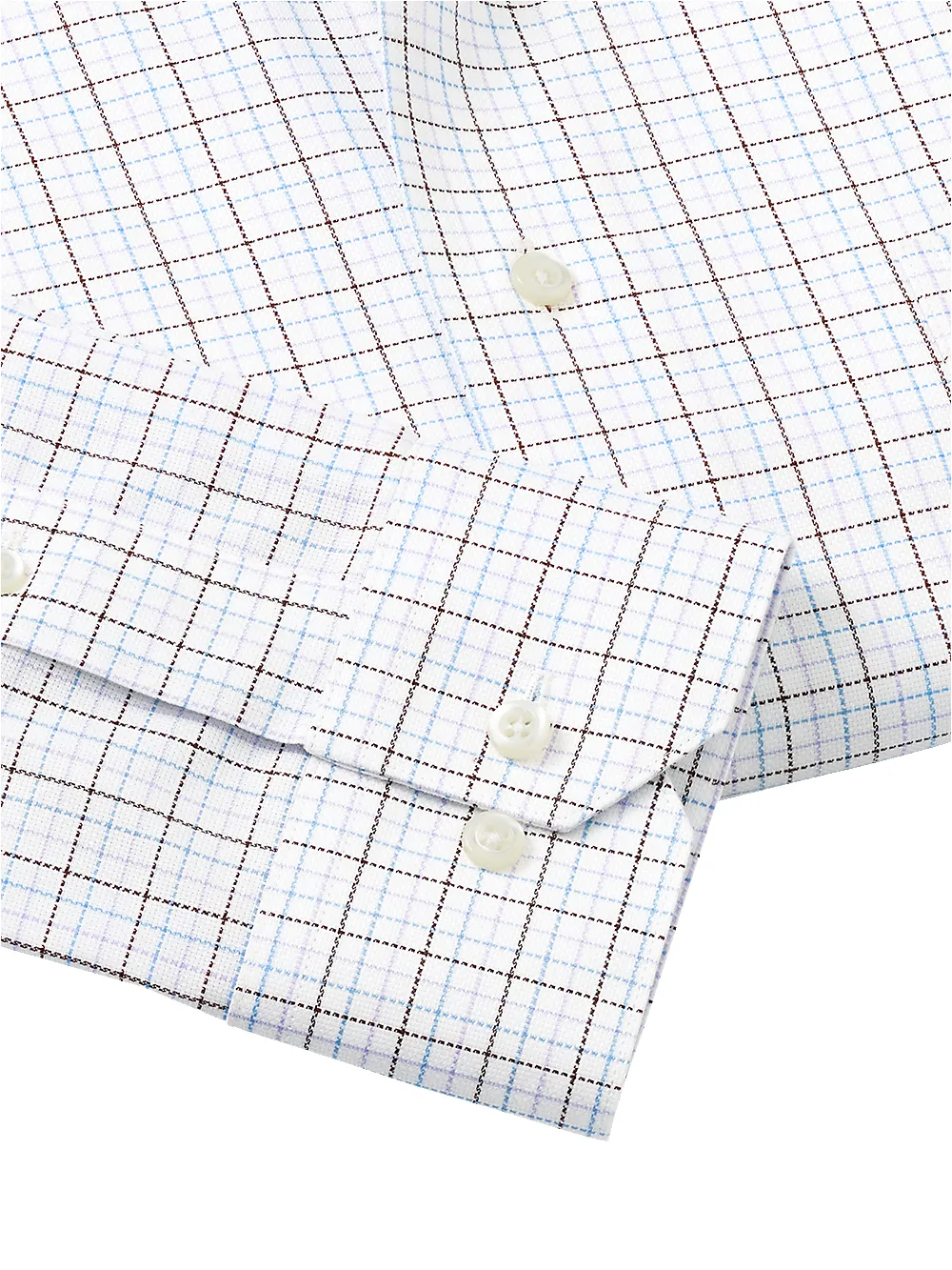 Royal Oxford Comfort Stretch Non-Iron Tattersall Dress Shirt - Multi sold by Paul Fredrick product image thumbnail 4