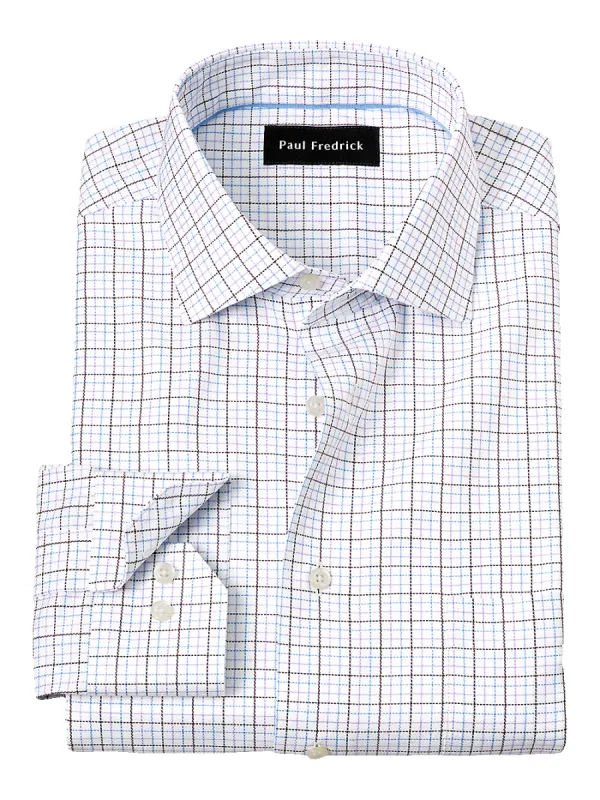 Royal Oxford Comfort Stretch Non-Iron Tattersall Dress Shirt - Multi sold by Paul Fredrick