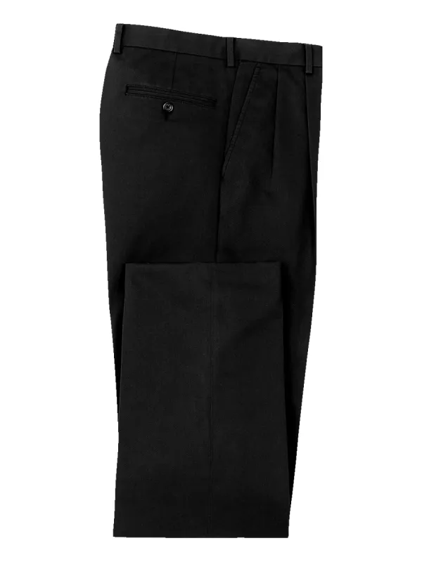 Non Iron Chino Pleated Pants - Black sold by Paul Fredrick