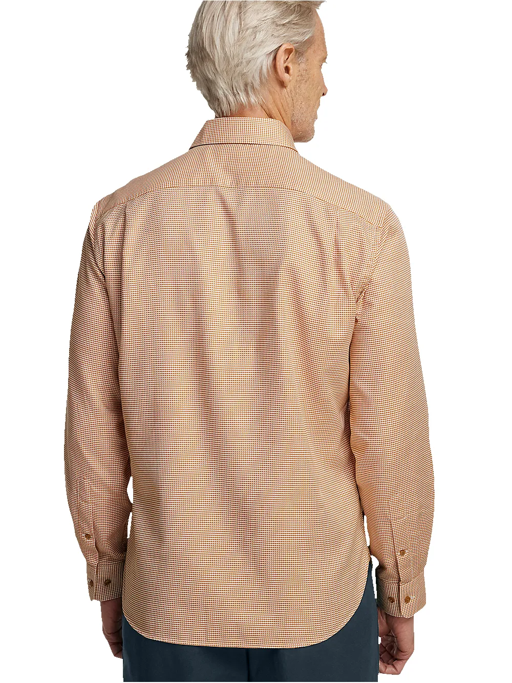 Cotton Houndstooth Casual Shirt - Light Rust sold by Paul Fredrick product image thumbnail 5