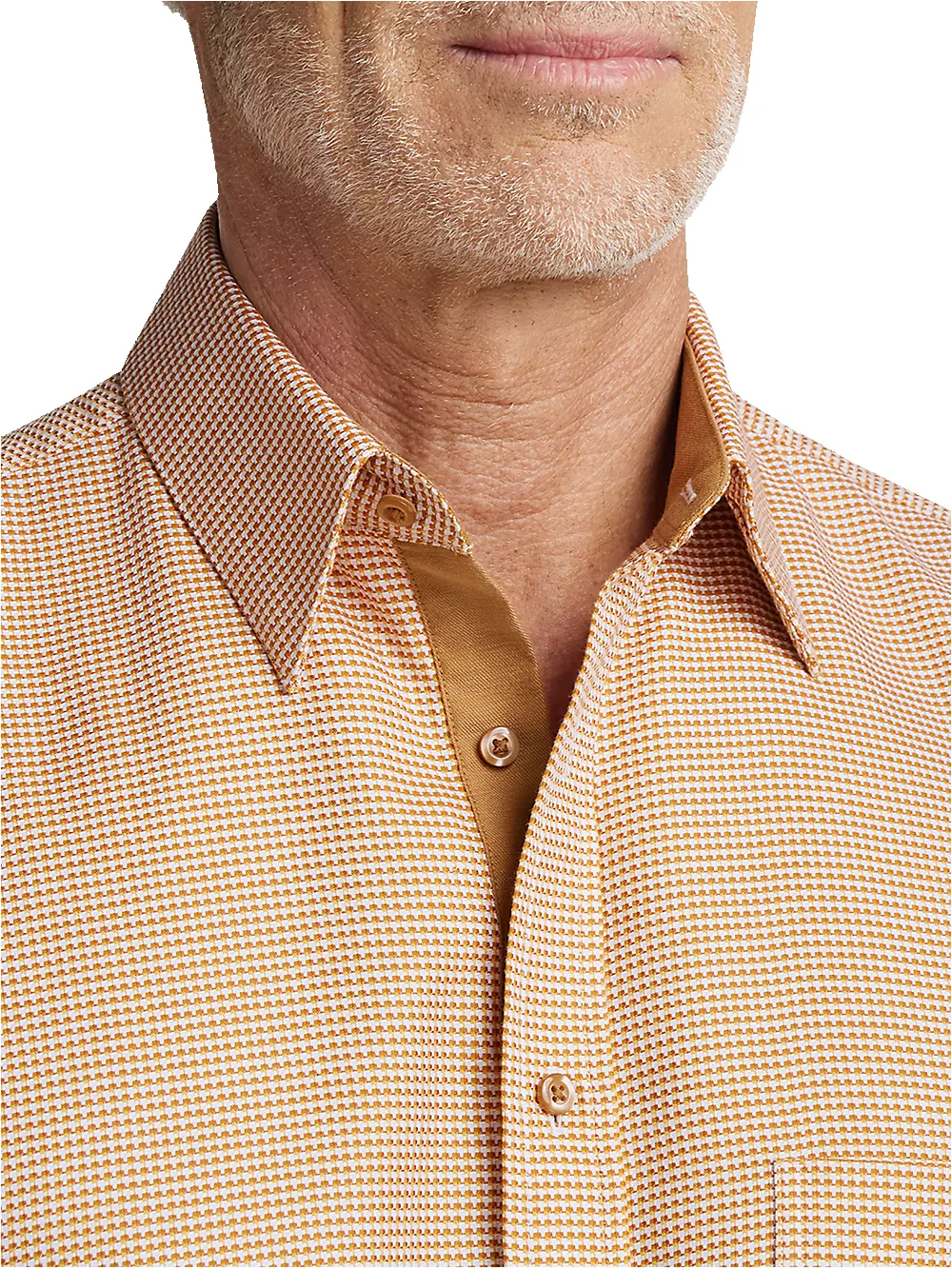 Cotton Houndstooth Casual Shirt - Light Rust sold by Paul Fredrick product image thumbnail 3
