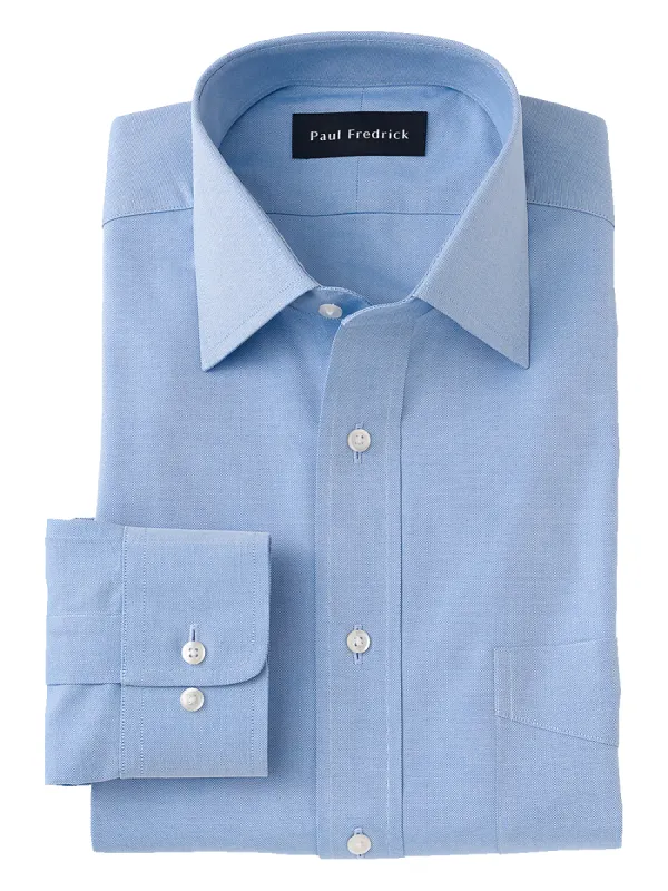 Superfine Egyptian Cotton Solid Color Spread Collar Dress Shirt - Blue sold by Paul Fredrick