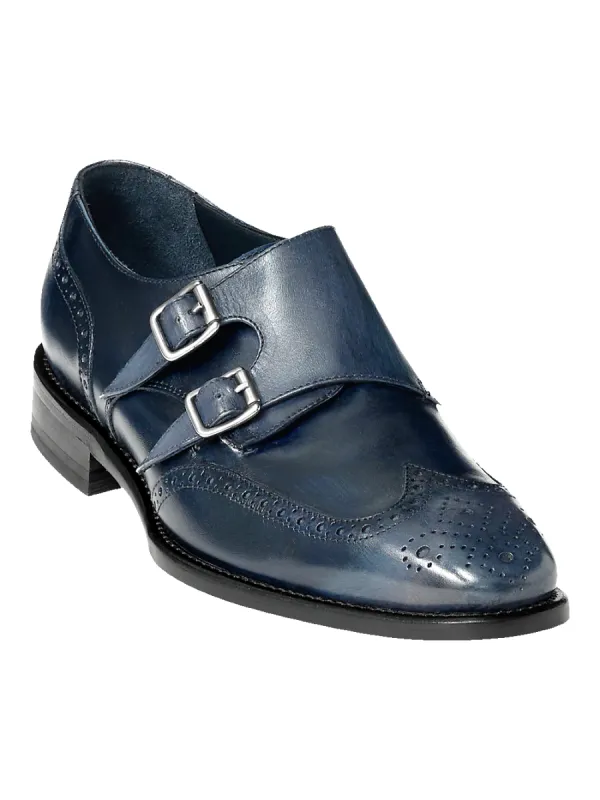 Chandler Monk Strap - Navy sold by Paul Fredrick